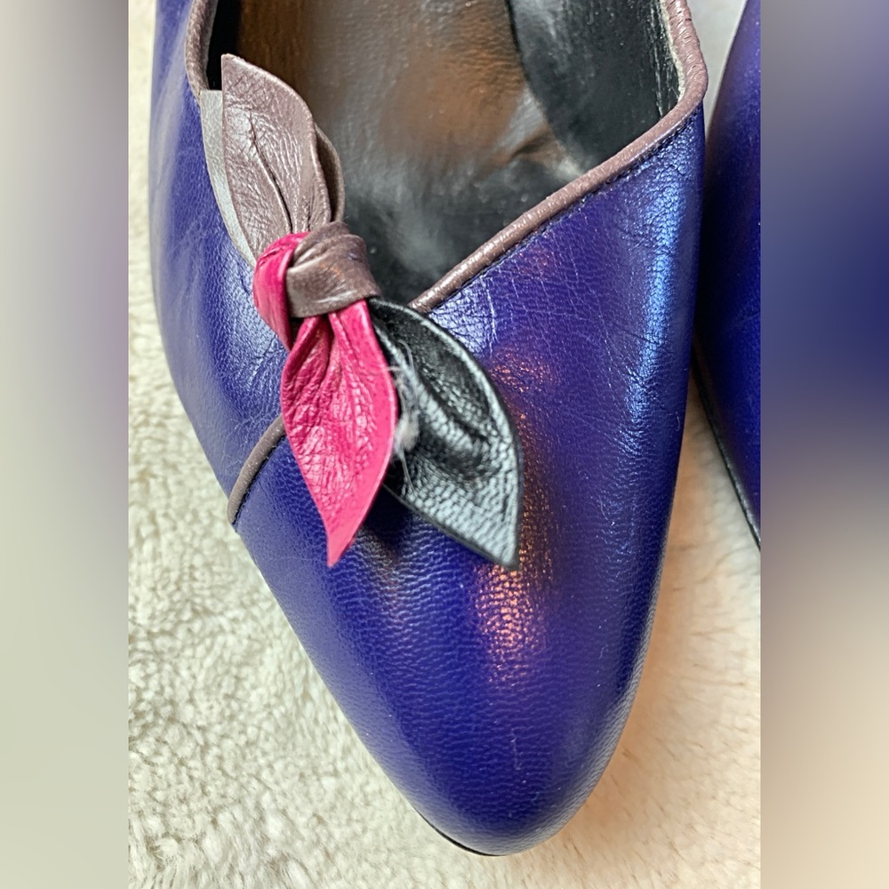 Vintage Paolo Coretti leather pumps, purple